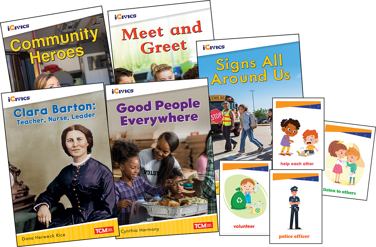 iCivics Grade K: Community & Social Awareness 5-Book Set + Game Cards