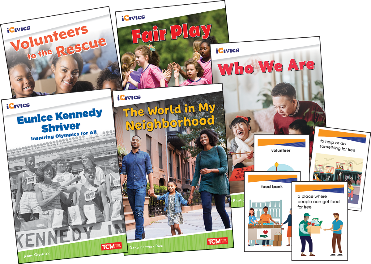 iCivics Grade 1: Community & Social Awareness 5-Book Set + Game Cards