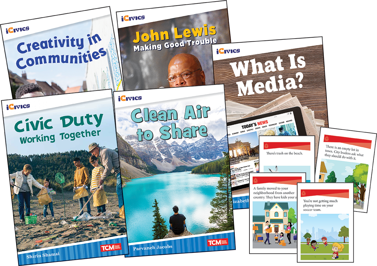 iCivics Grade 3: Community & Social Awareness 5-Book Set + Game Cards