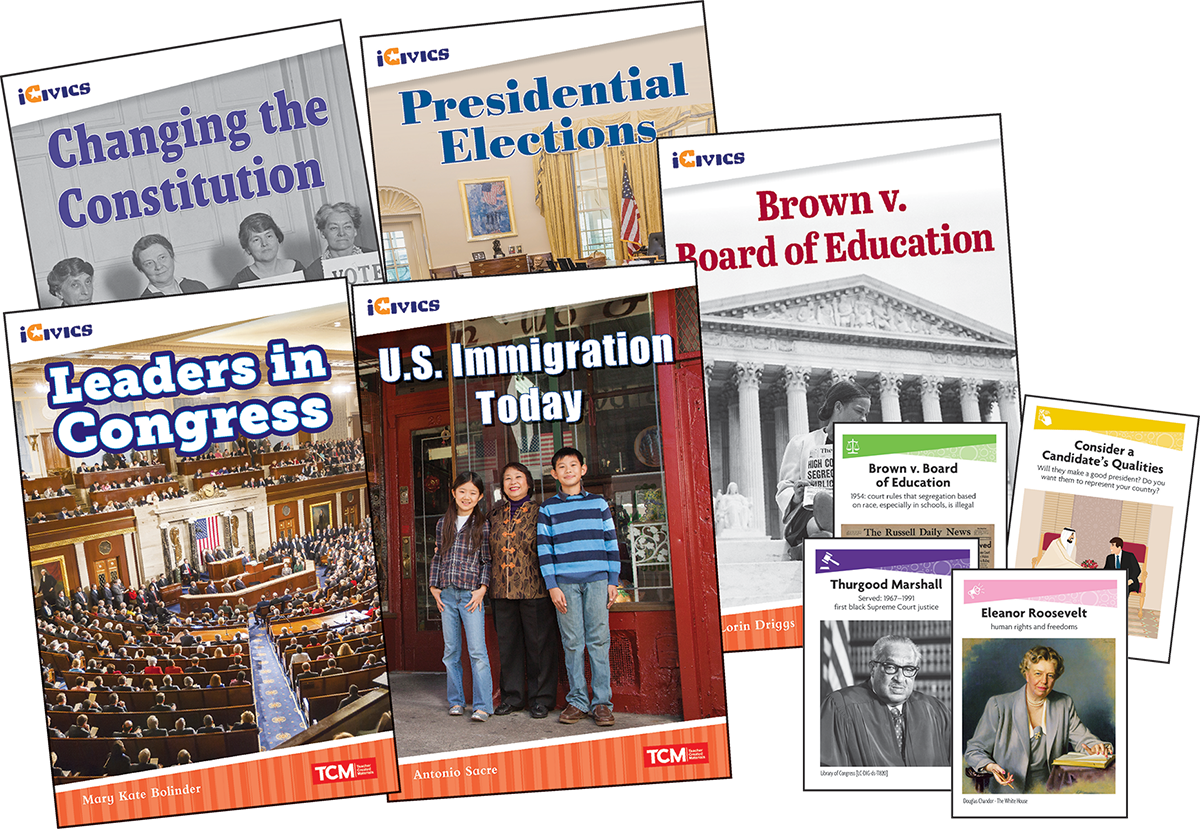 iCivics Grade 5: Leadership & Responsibility 5-Book Set + Game Cards