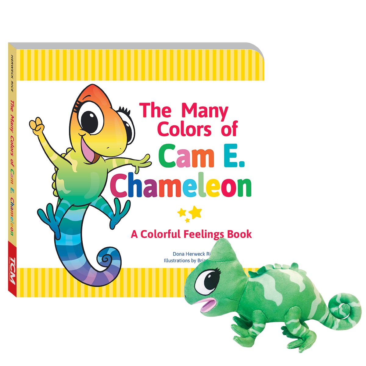 The Many Colors of Cam E. Chameleon Board Book & Plush Set