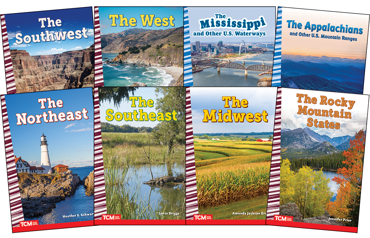 Explore The United States' Regions From the Appalachians to the Rockies: Social Studies Readers 8-Book Set