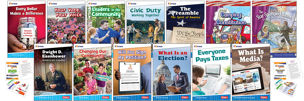 Understanding American Voting, Elections, and Roles and Responsibilities 13-Book Set plus 2-Card Decks for Grades 2-3